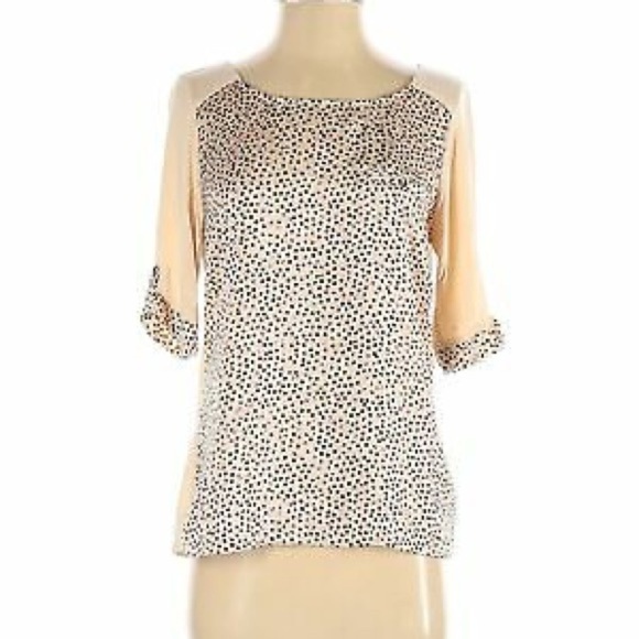 The Limited Mixed Media Blouse Light Pink Dots - Picture 1 of 10